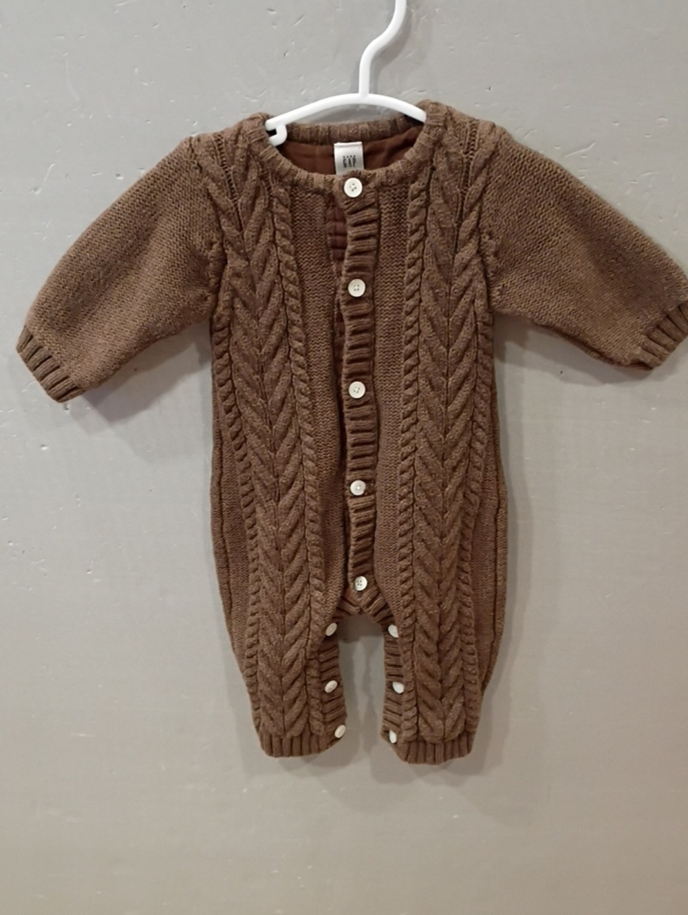 Baby GAP Brown Cable Knit One-Piece